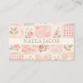 Pastel Pretty Girly Blush Pink Quilt Patchwork Visitenkarte (Vorderseite)