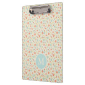 Pastel Pretty Spring Floral Pattern Monogram Klemmbrett (Links)