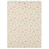 Pastel Pretty Spring Floral Pattern Monogram Klemmbrett (Rückseite)
