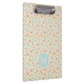 Pastel Pretty Spring Floral Pattern Monogram Klemmbrett (Rechts)