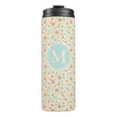 Pastel Pretty Spring Floral Pattern Monogram Thermosbecher (Vorderseite)