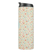 Pastel Pretty Spring Floral Pattern Monogram Thermosbecher (Nach rechts gedreht)