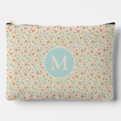 Pastel Pretty Spring Floral Pattern Monogram Zubehörtasche (Vorderseite)