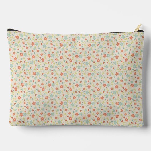Pastel Pretty Spring Floral Pattern Monogram Zubehörtasche (Rückseite)