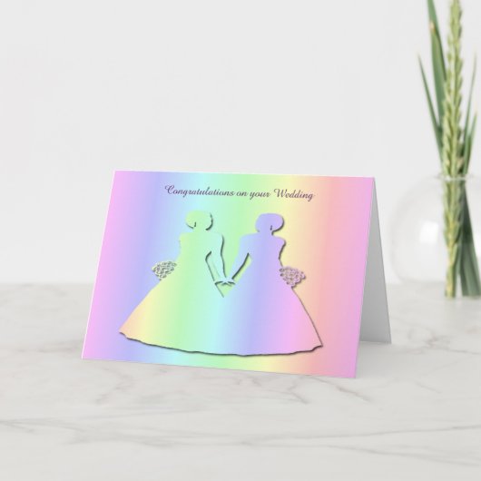Pastel Pride Gay Wedding Card für Brides Karte (Vorderseite)