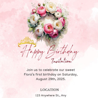 Pastel Princess 15 Quinceañera Birthday Einladung