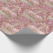 Pastel Princess Crowns Damask Pearls Geschenkpapier (Ecke)