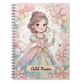 Pastel Princess Notebook - Editierbarer Name Notizblock (Vorderseite)
