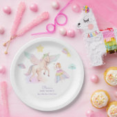 Pastel Princess Unicorn Kinderdusche Pappteller (Party)