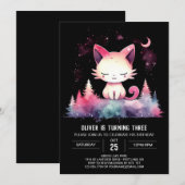 Pastel Printable Cat Birthday Einladung (Vorne/Hinten)