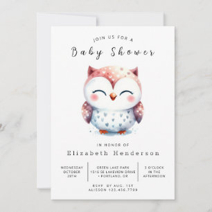 Pastel Printable Owl Baby Dusche Einladung