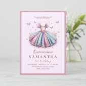 Pastel-Prinzessin zum 1. Geburtstag Einladung (Stehend Vorderseite)