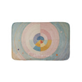 Pastel Prism: Rainbow Color Wheels Badematte (Vorderseite)