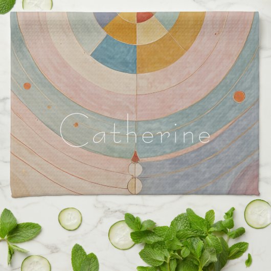 Pastel Prism: Rainbow Color Wheels Geschirrtuch (Gefaltet)