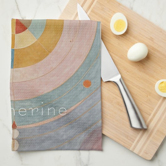 Pastel Prism: Rainbow Color Wheels Geschirrtuch (Viertel Falte)