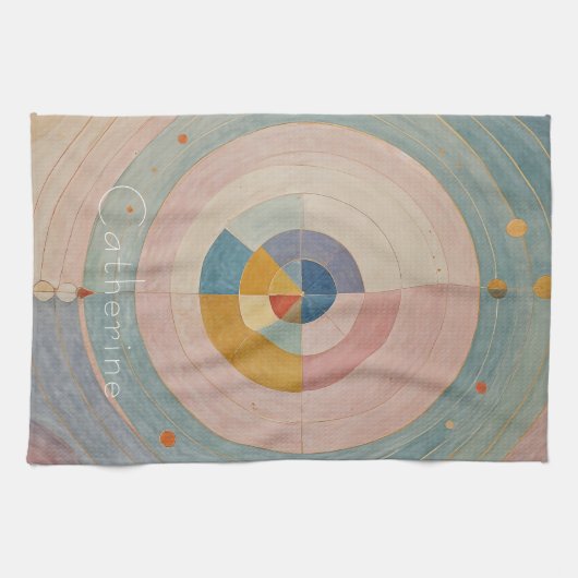 Pastel Prism: Rainbow Color Wheels Geschirrtuch (Horizontal)