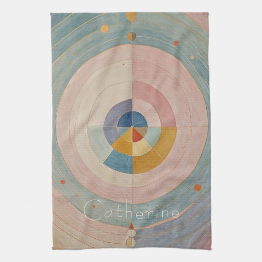 Pastel Prism: Rainbow Color Wheels Geschirrtuch (Vertikal)