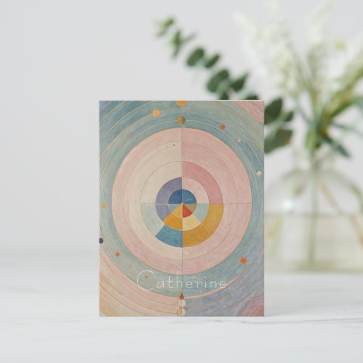 Pastel Prism: Rainbow Color Wheels Postkarte (Stehend Vorderseite)