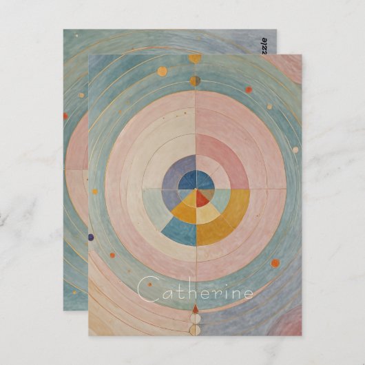 Pastel Prism: Rainbow Color Wheels Postkarte (Vorne/Hinten)