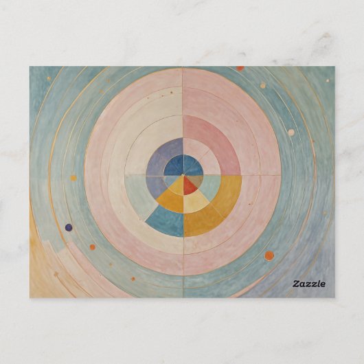 Pastel Prism: Rainbow Color Wheels Postkarte (Rückseite)