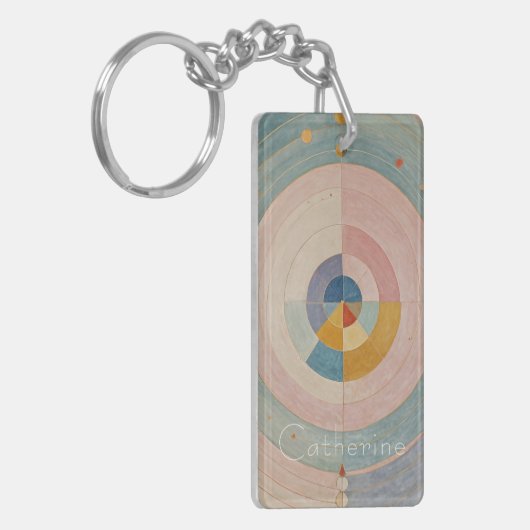 Pastel Prism: Rainbow Color Wheels Schlüsselanhänger (Vorderseite links)