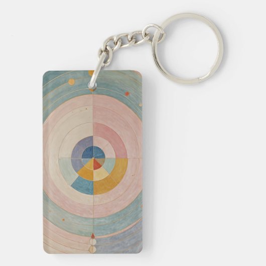 Pastel Prism: Rainbow Color Wheels Schlüsselanhänger (Rückseite)
