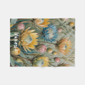 Pastel Protea Traumhaft: Elegante Blumen Fleecedecke (Vorderseite (Horizontal))