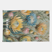 Pastel Protea Traumhaft: Elegante Blumen Geschirrtuch (Horizontal)