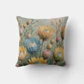 Pastel Protea Traumhaft: Elegante Blumen Kissen (Rückseite)