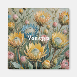 Pastel Protea Traumhaft: Elegante Blumen Magnet