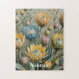 Pastel Protea Traumhaft: Elegante Blumen Puzzle