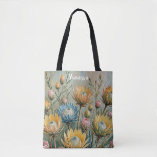 Pastel Protea Traumhaft: Elegante Blumen Tasche