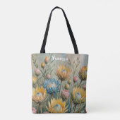 Pastel Protea Traumhaft: Elegante Blumen Tasche (Rückseite)
