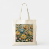 Pastel Protea Traumhaft: Elegante Blumen Tragetasche (Rückseite)