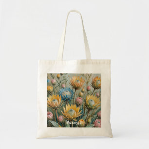 Pastel Protea Traumhaft: Elegante Blumen Tragetasche