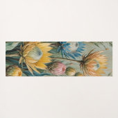 Pastel Protea Traumhaft: Elegante Blumen Yogamatte (Rückseite (Horizontal))