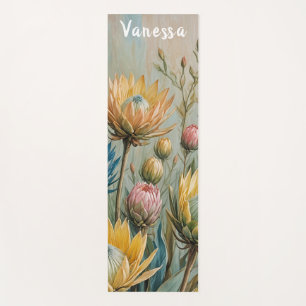 Pastel Protea Traumhaft: Elegante Blumen Yogamatte