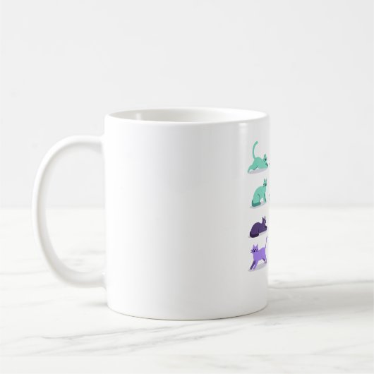 Pastel Prowl Cat Pattern Premium Tasse (Links)