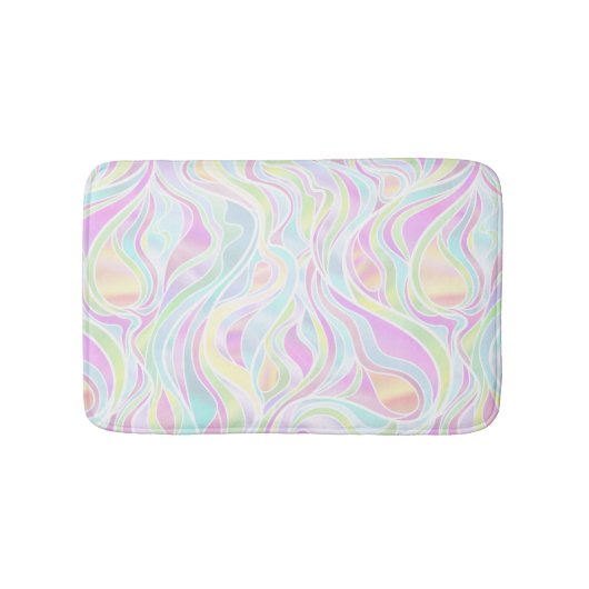Pastel Psychedelic, gestanztes Glas Abstrakt Badematte (Vorderseite)