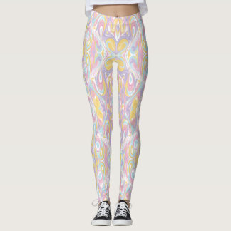 Pastel Psychedelic Pattern | Groovy Liquid Marble  Leggings