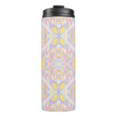 Pastel Psychedelic Pattern | Groovy Liquid Marble Thermosbecher (Vorderseite)