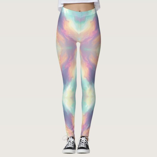 Pastel Psychedelic Pattern | Iridescent Nebula Leggings (Vorderseite)