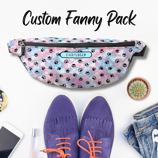 Pastel Pulver Pink Aqua Shibori Muster Niedlich Bauchtasche