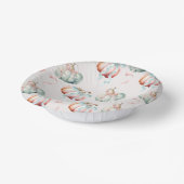 Pastel Pumpkin and Bows Gender Reveal Paper Bowl Pappteller (Gewinkelt)