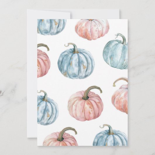 Pastel Pumpkin Boy oder Girl Fall Gender-Offenbaru Einladung (Rückseite)