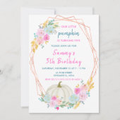 Pastel Pumpkin Confetti Geburtstagspartei Einladung (Vorderseite)