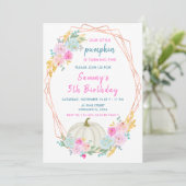 Pastel Pumpkin Confetti Geburtstagspartei Einladung (Stehend Vorderseite)