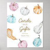 Pastel Pumpkin Fall Kinderduschkarten & Geschenkss Poster (Vorne)
