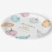 Pastel Pumpkin Gender Neutral Fall Baby Dusche Pappteller (Schrägansicht)