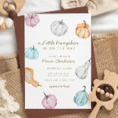 Pastel Pumpkin Gender Neutral Fall Baby Shower Einladung